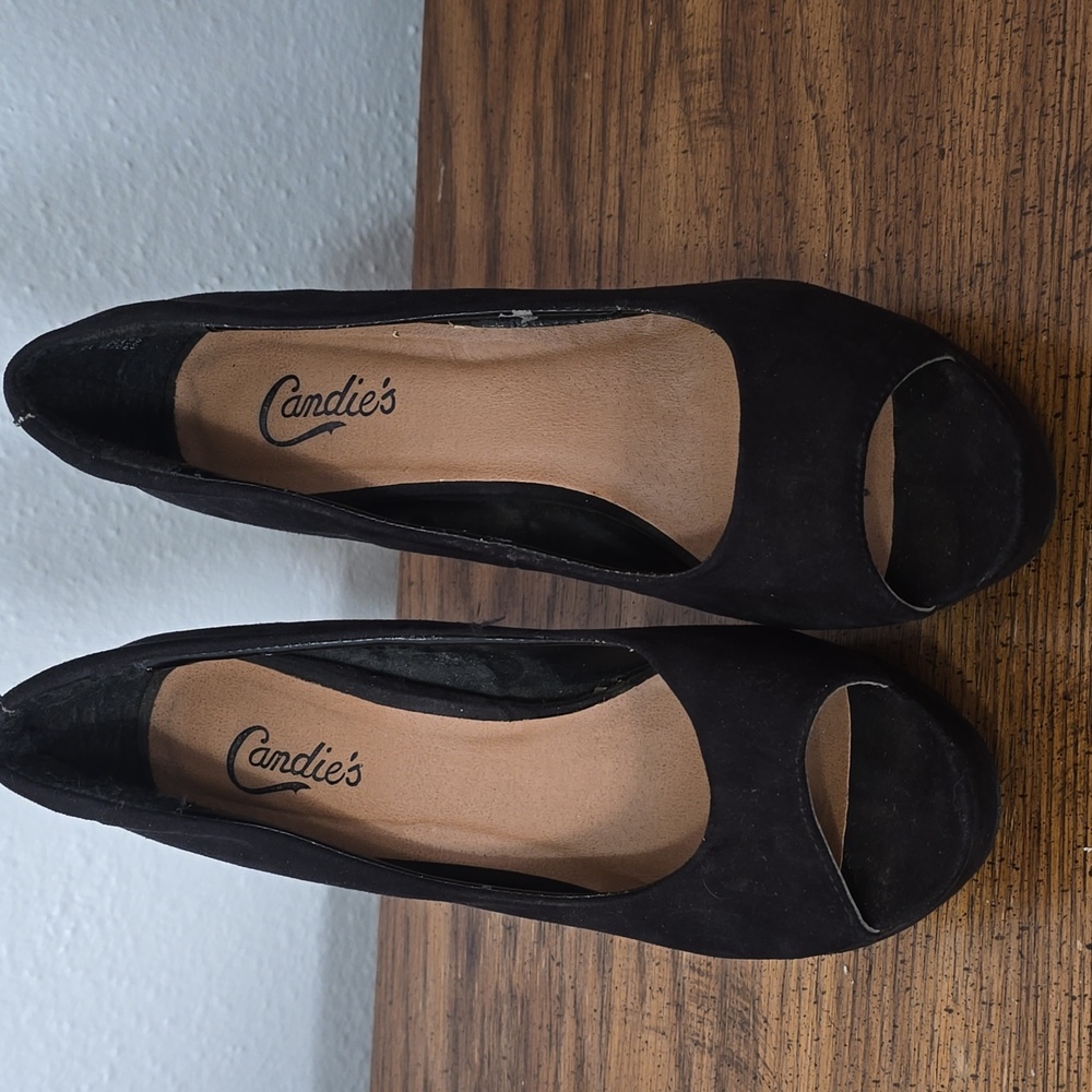 Black Peep Toe Heels